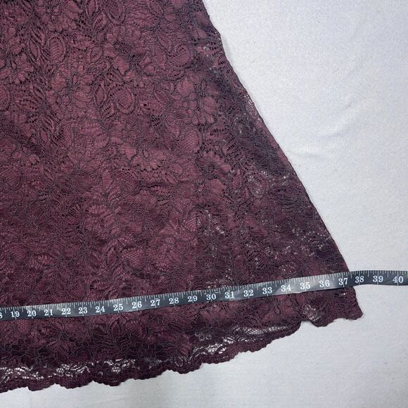 David's Bridal Dress Women 20W Garnet Lace Overlay Elbow Sleeve Cocktail NWT - Picture 11 of 16